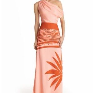 Diarrablu One-Shoulder Pink and Orange Dress
